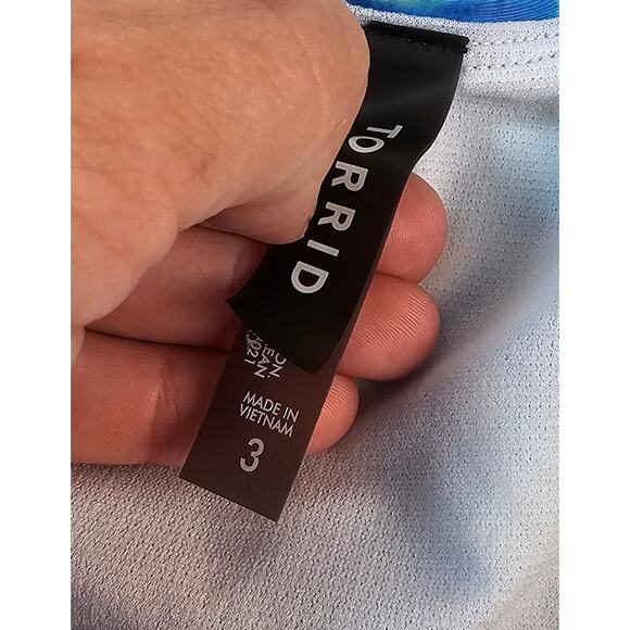 Torrid cap sleeve tie front full coverage support sz 3 3X plus swim suit top EUC - Picture 7 of 9